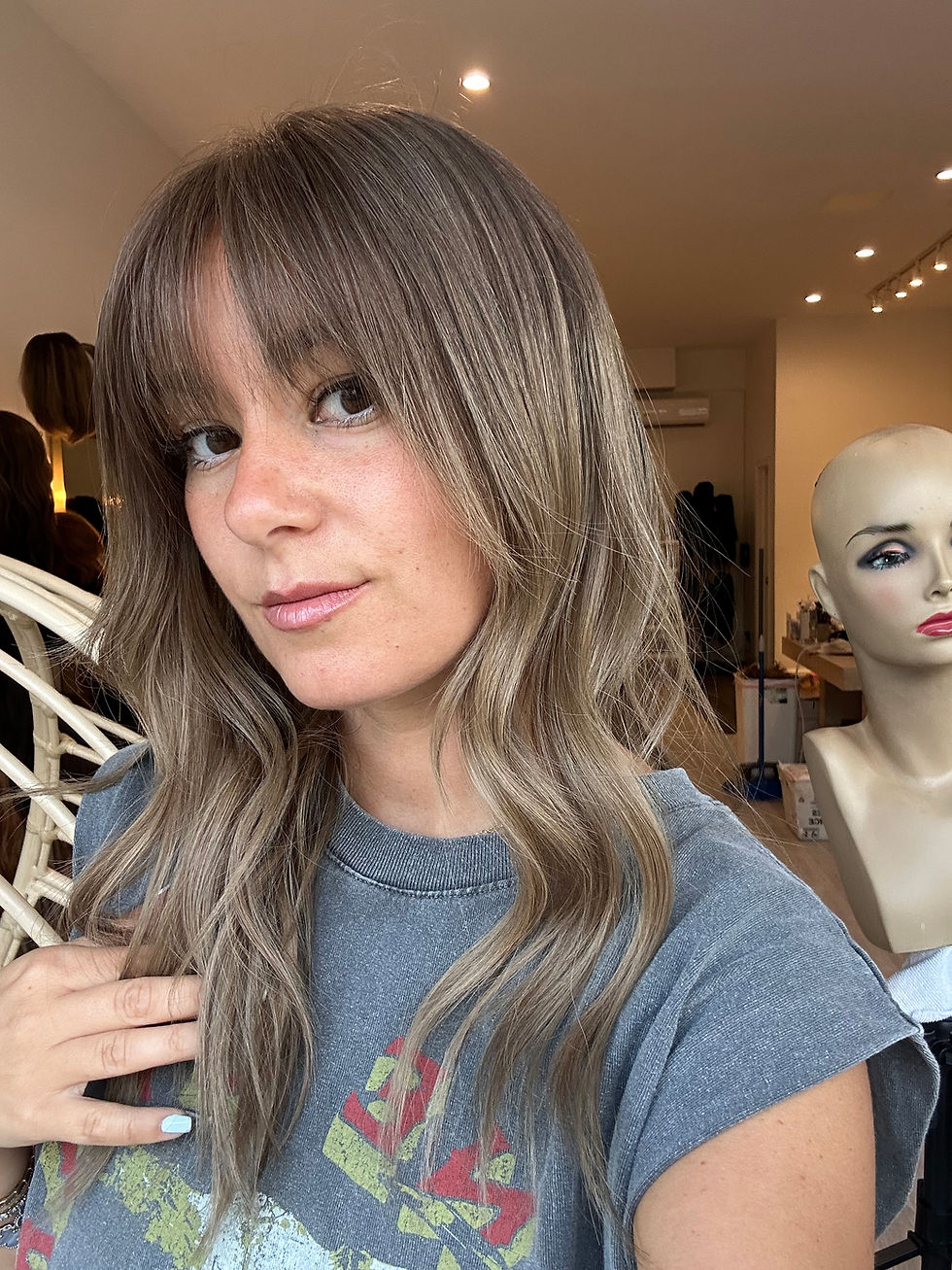 Thumbnail: CLOSED LACE TOPPER - SALTED CARAMEL 20" WITH PRECUT BANGS/ANGLES