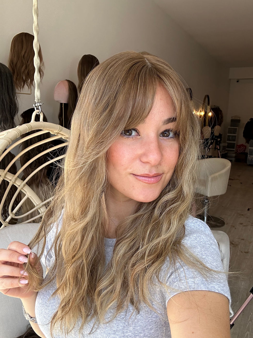 Thumbnail: TWP33626: 7X8 19" SUNKISSED PRECUT BANGS PERM WAVY