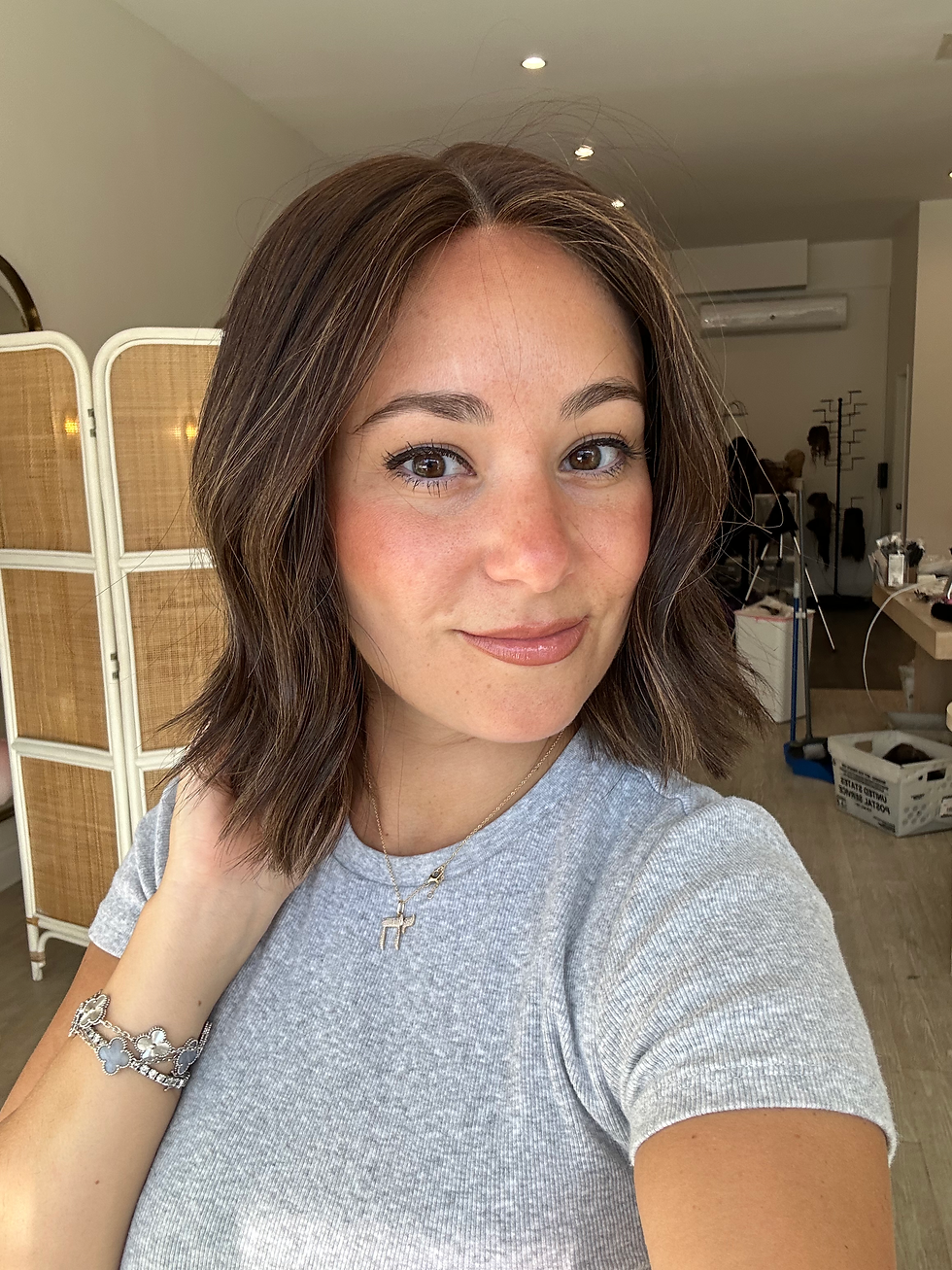 Thumbnail: LACE TOP WIG - DARK BROWN X CARAMEL 12" XS/S/M
