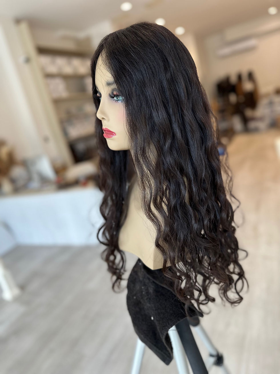 Thumbnail: CLOSED LACE PERM NATURAL BLACK WAVY 8X8 24"