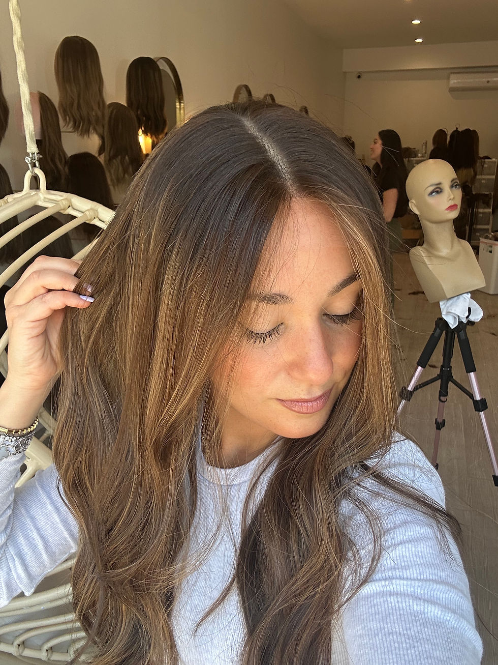 Thumbnail: LT6278: LACE TOP WIG - 24" XS - LIGHT DIMENSIONAL BROWN WITH ROOT ADDED