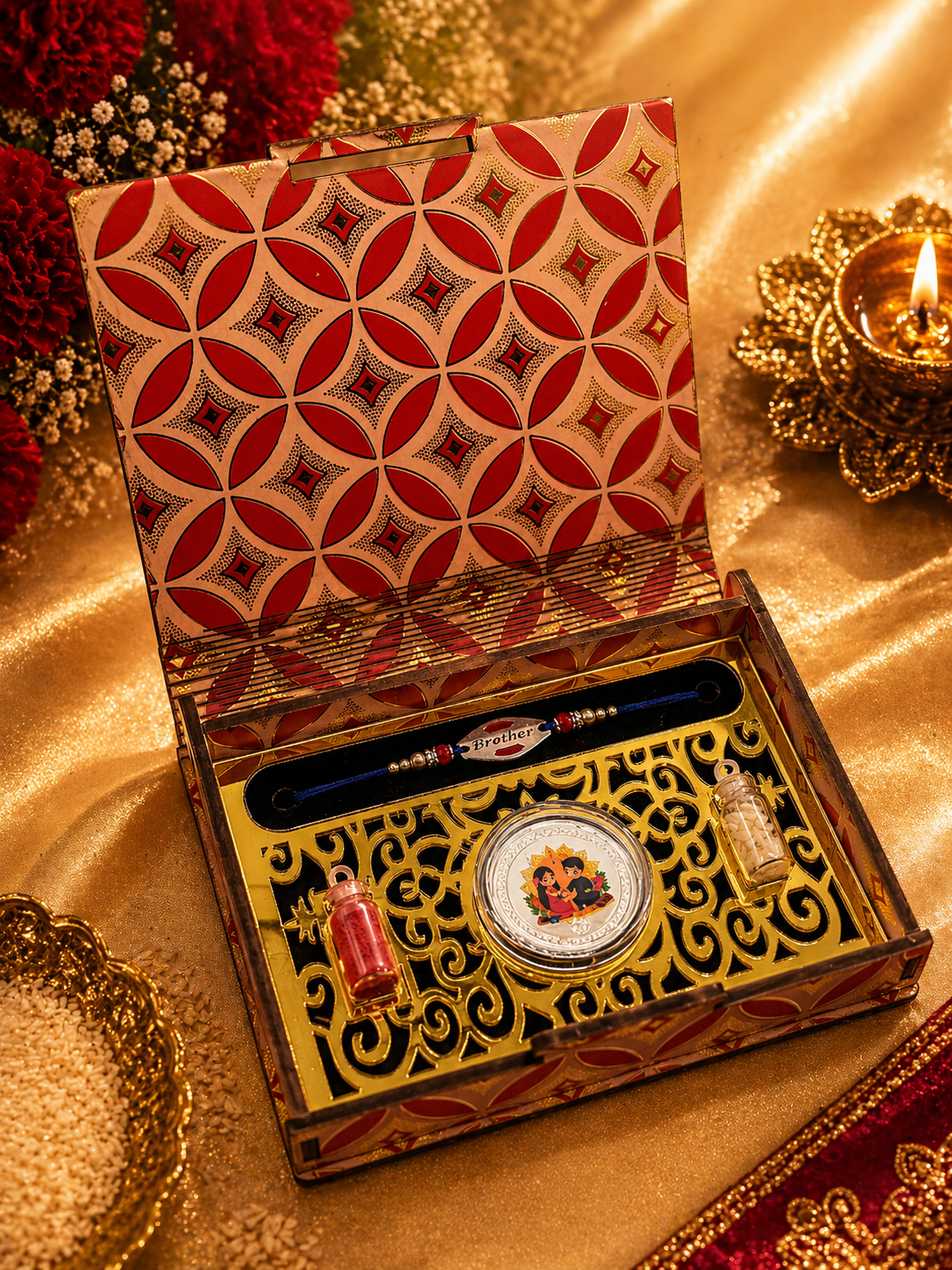 Brother Raksha Bandhan Box with Pure 925 Silver Coin