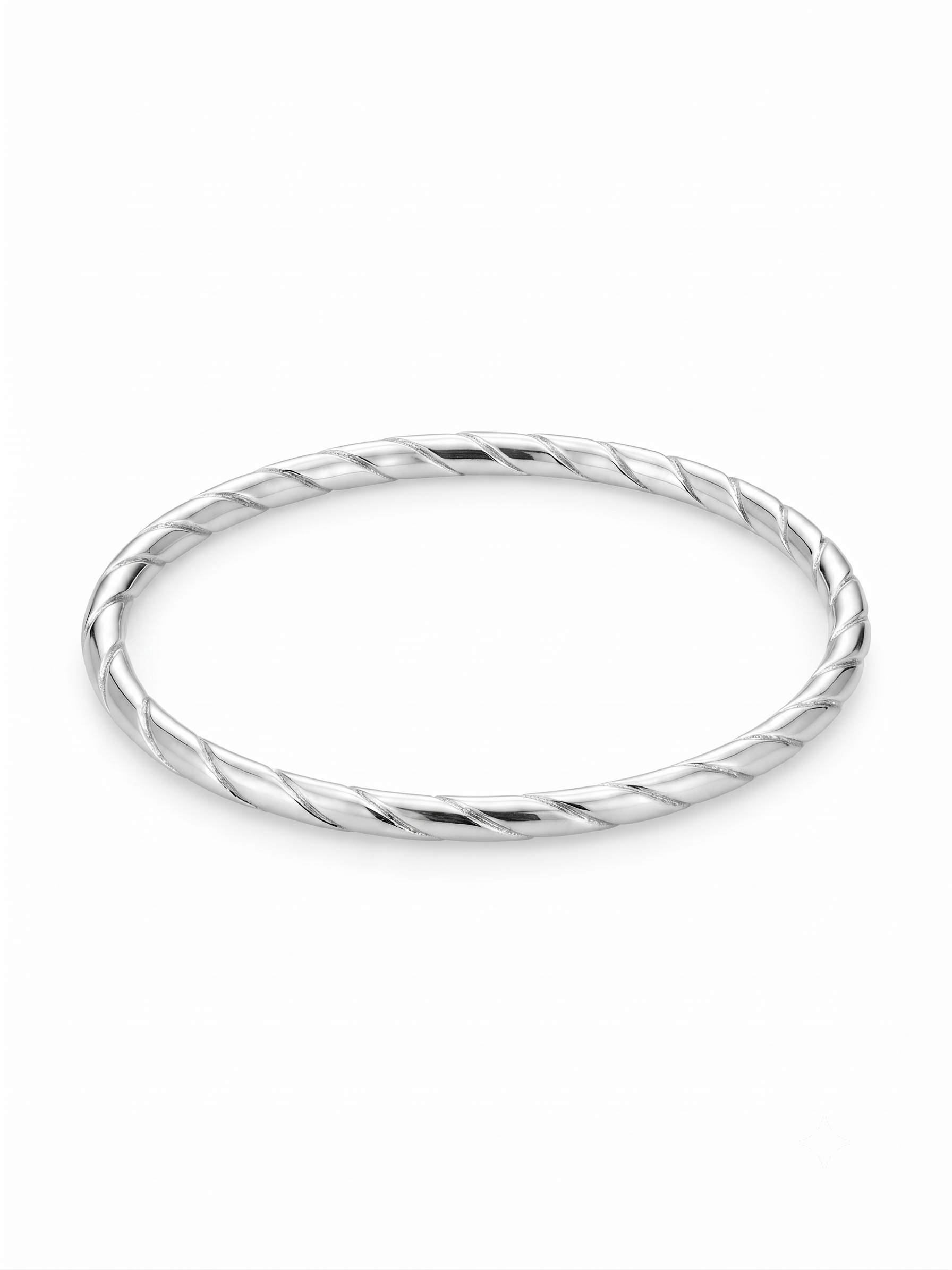 Spiral Groove Silver Bangle