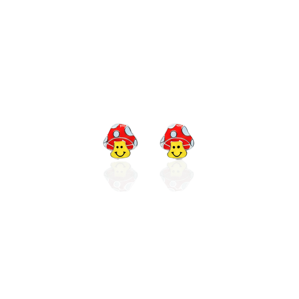 Happy Mushroom Kids Stud Earrings