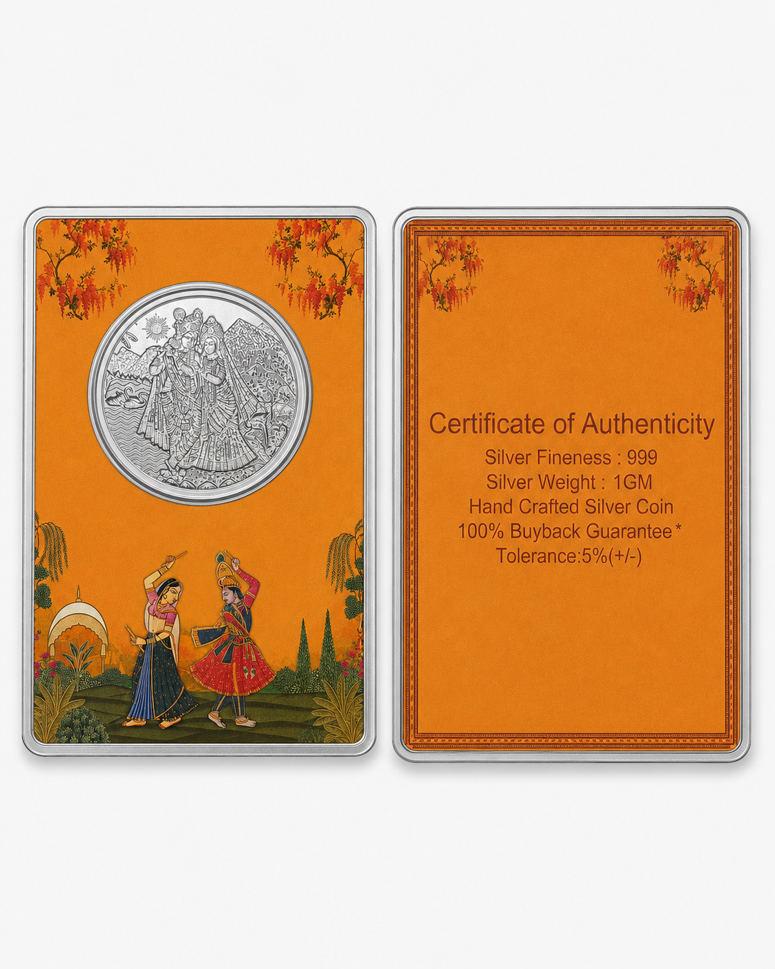 1g 999 Fine Silver Radha Krishna Coin