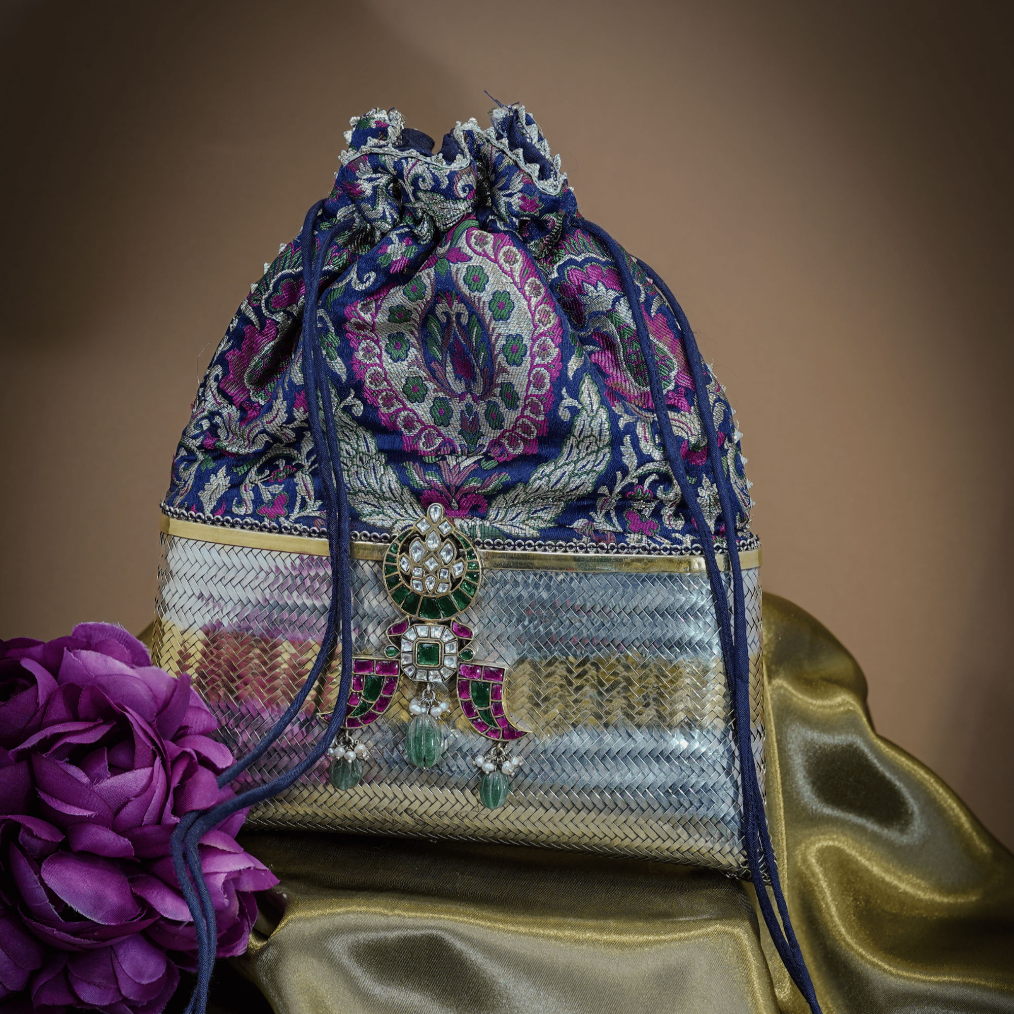 Midnight Royale Pure 925 Silver Potli Bag