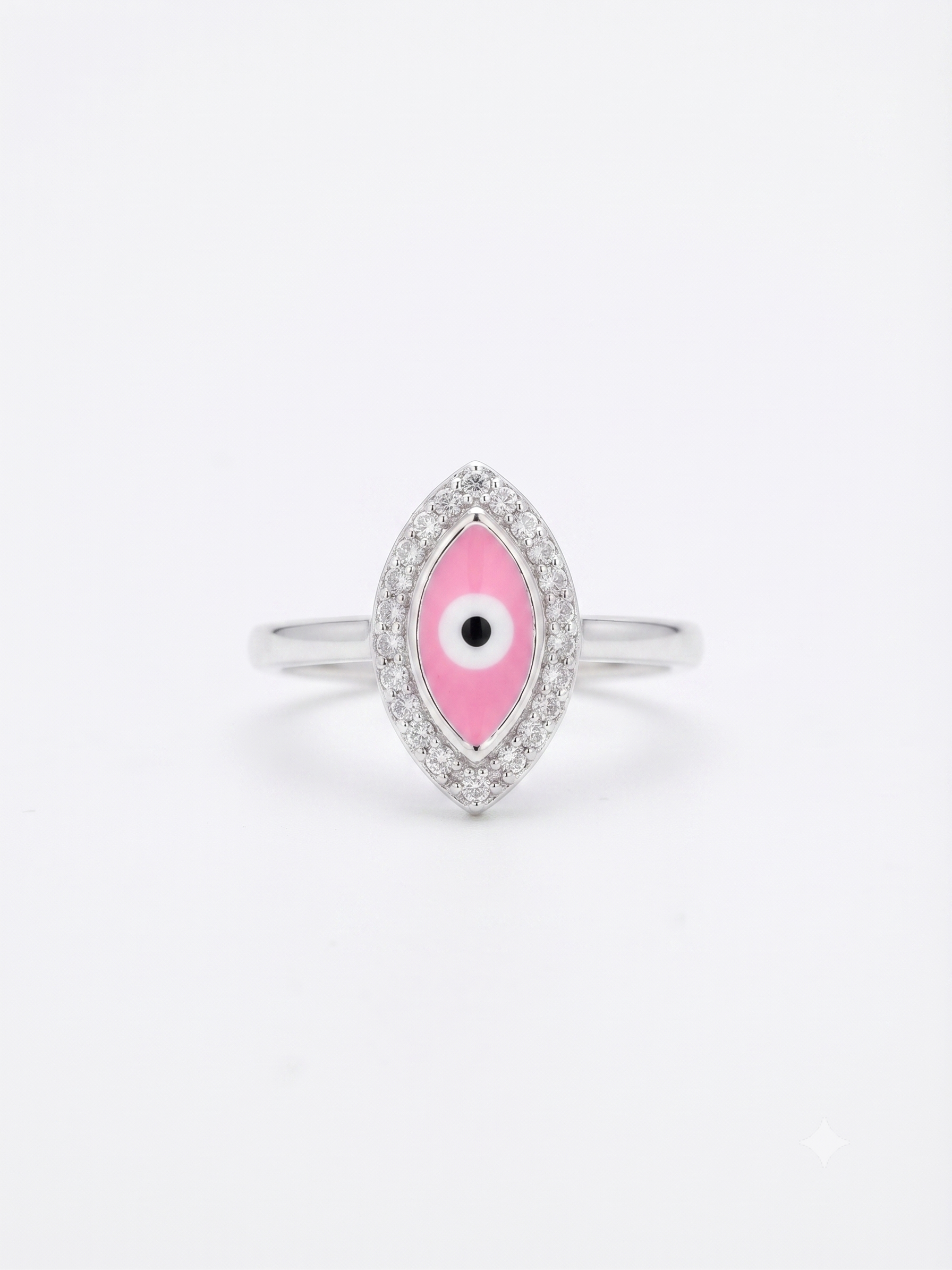 Pink Marquise Evil Eye Toe Ring