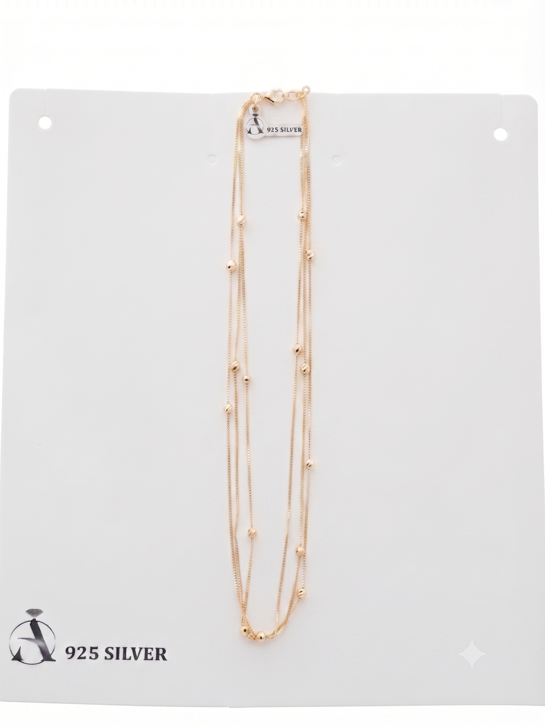Double-Layer Gold-Plated Bead Necklace