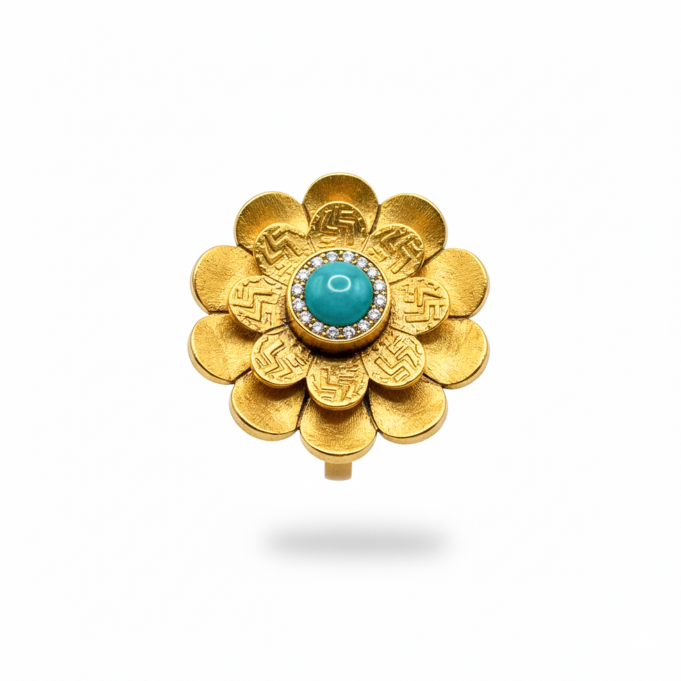 Turquoise Lotus Bloom Ring
