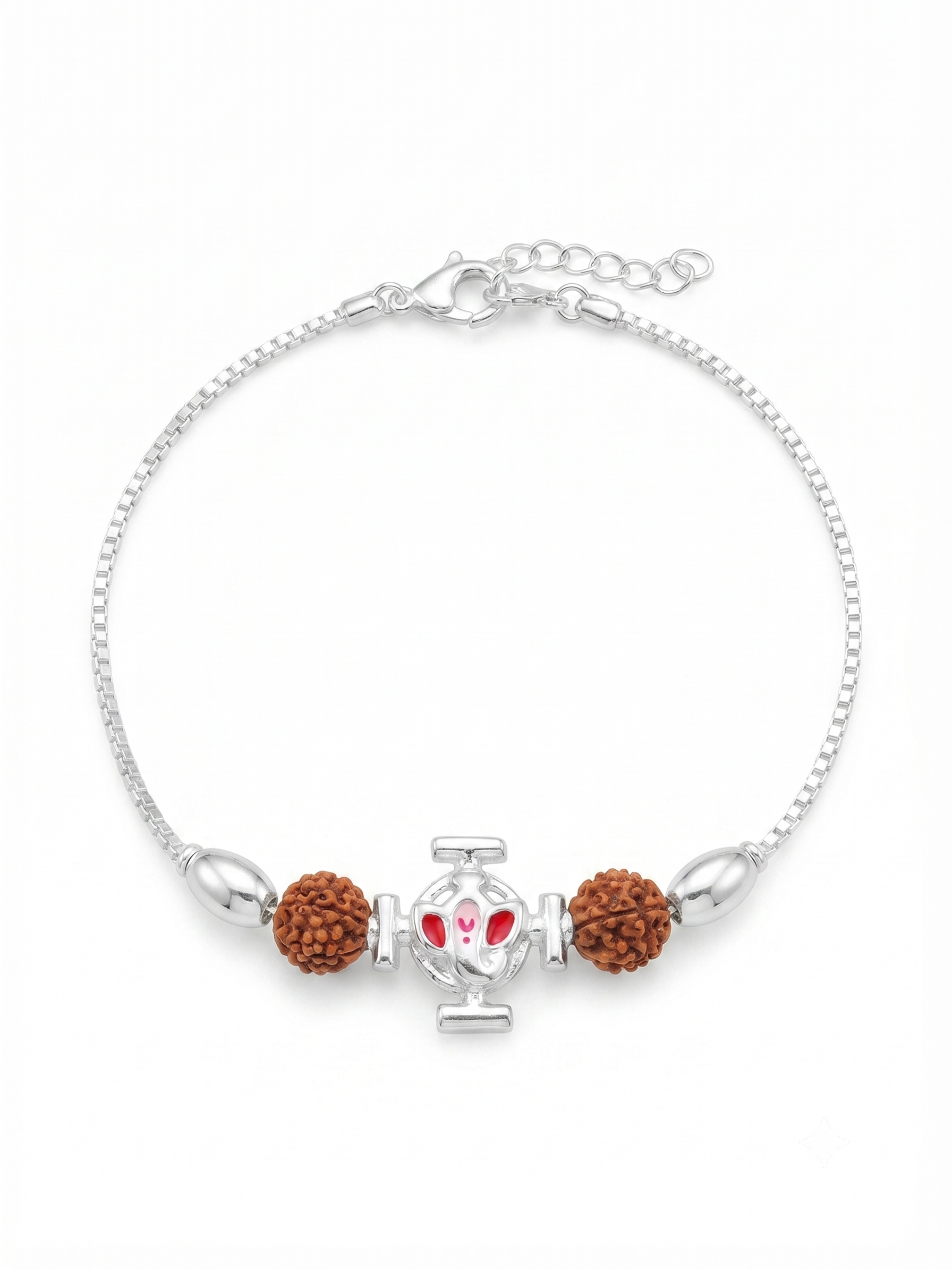 Rudraksha Ganesha Sterling Silver Bracelet