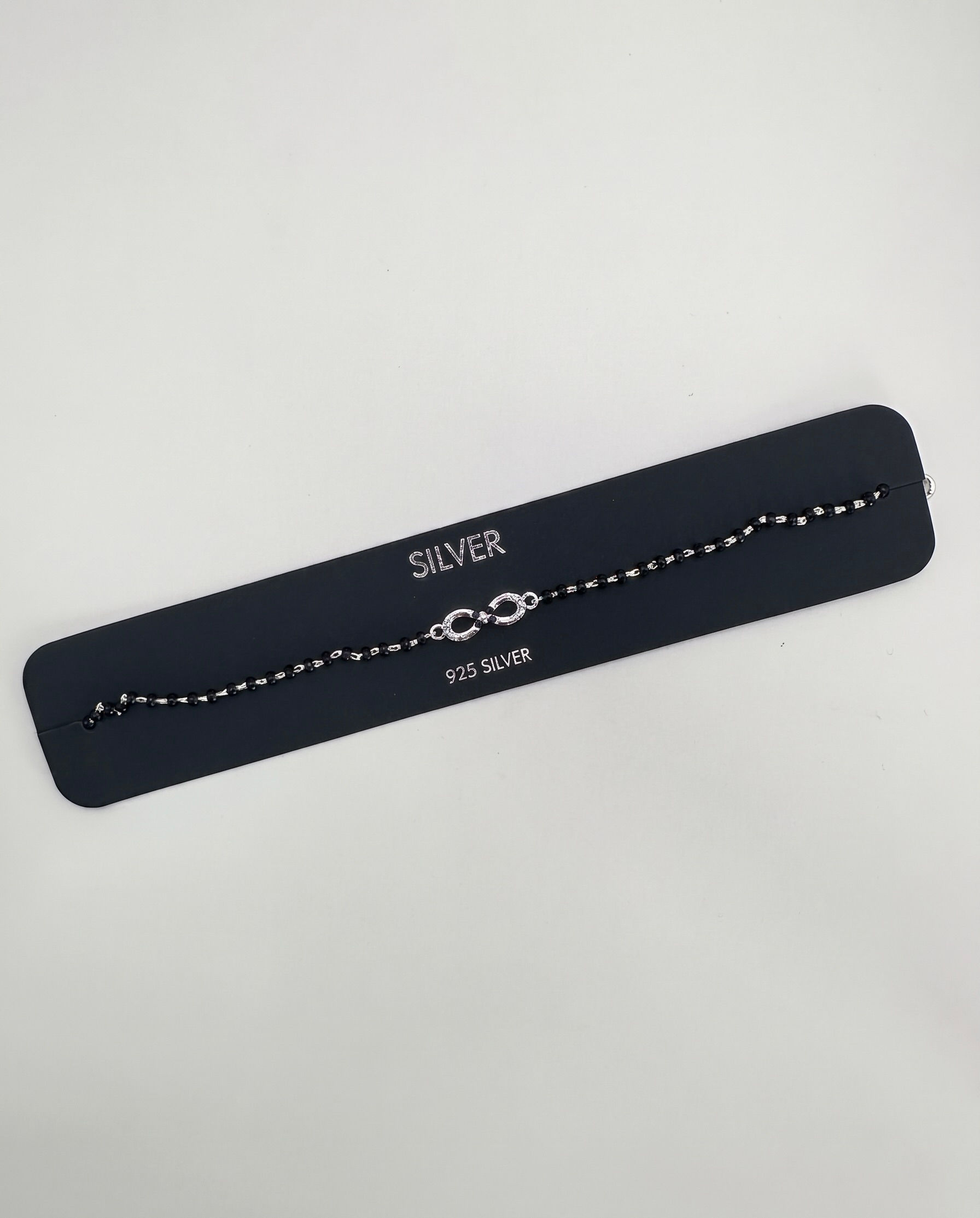 Classic Infinity Black Bead Bracelet