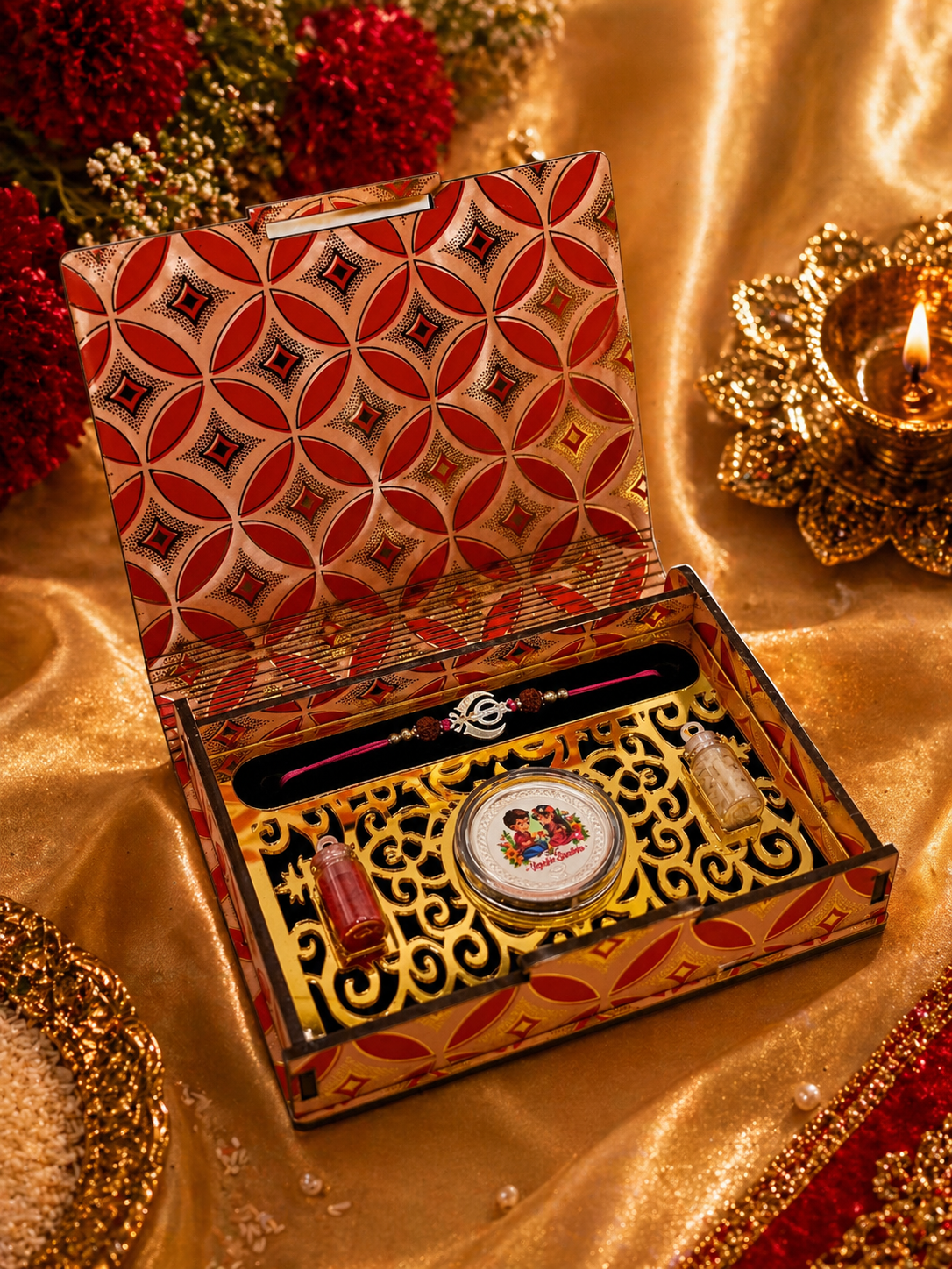 Mahadev Blessings Raksha Bandhan Box with Pure 925 Silver Coin