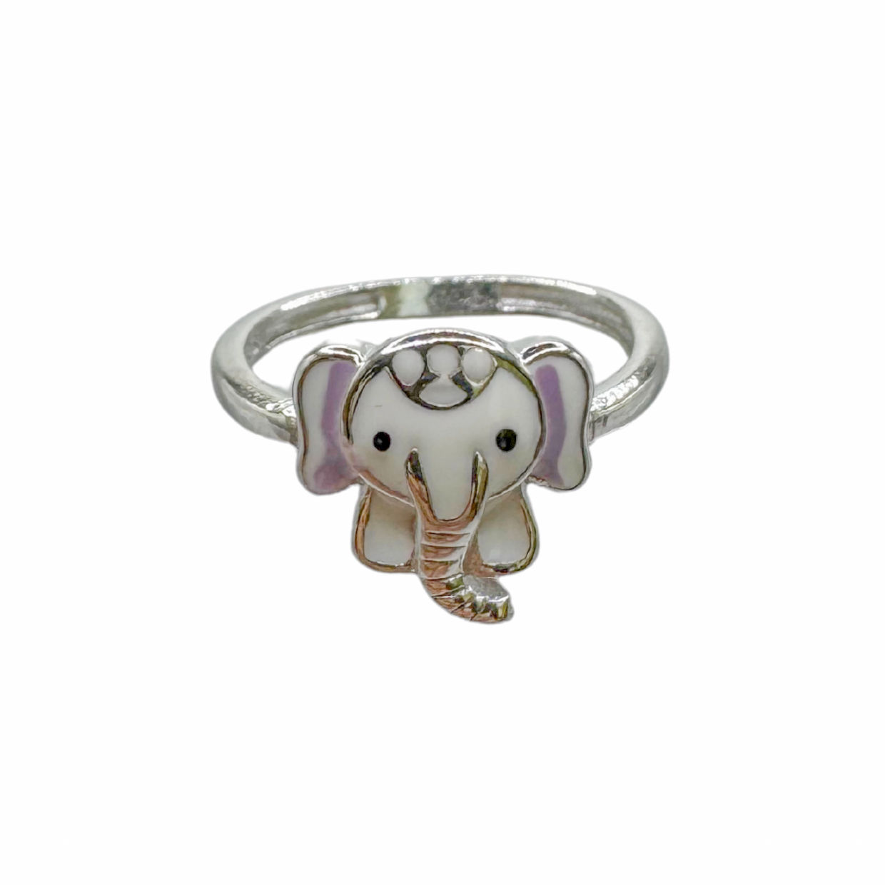 White Elephant Pure Silver Kids Ring