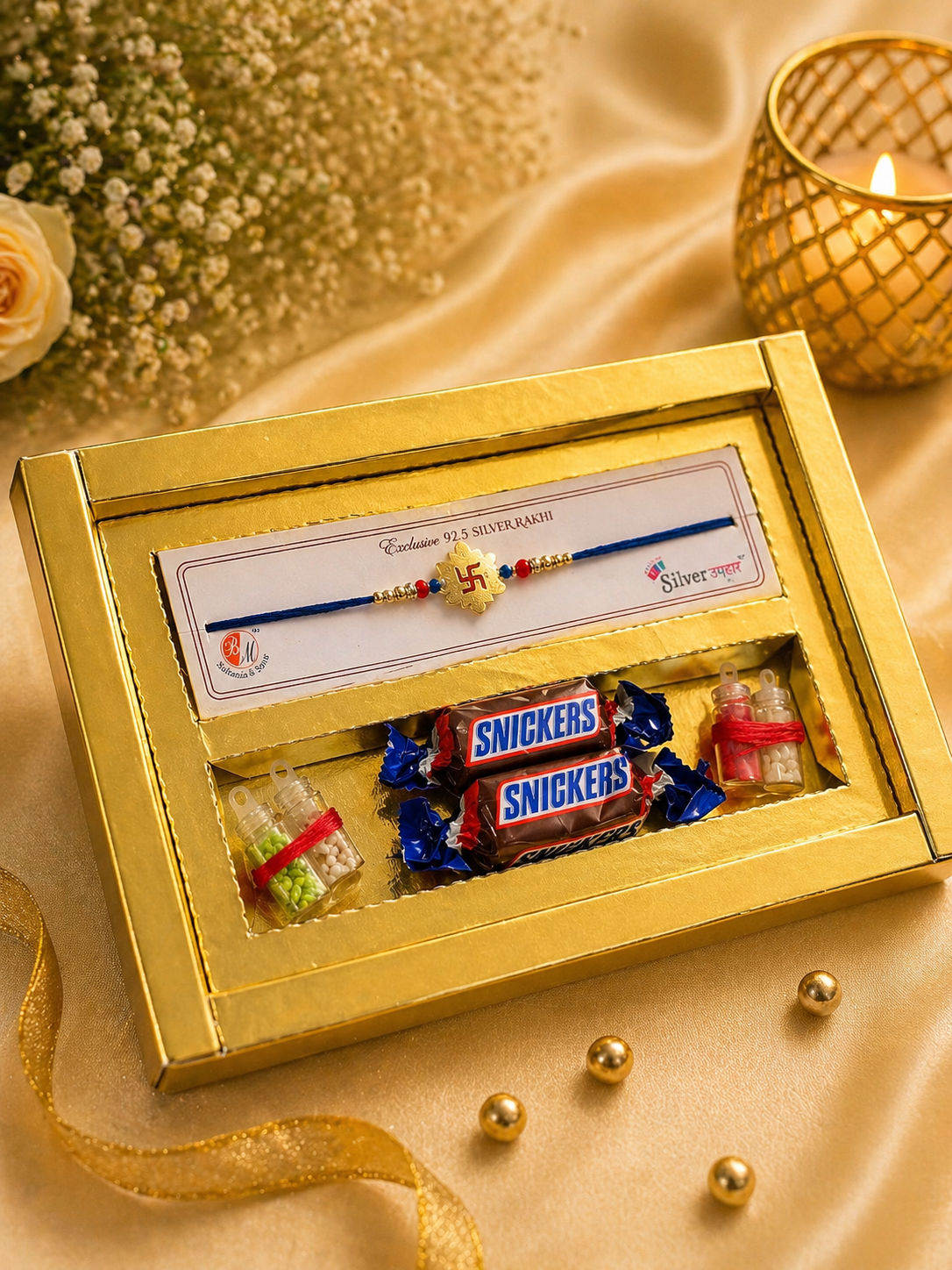 Swastik Blessings Raksha Bandhan Pure 925 Silver Rakhi