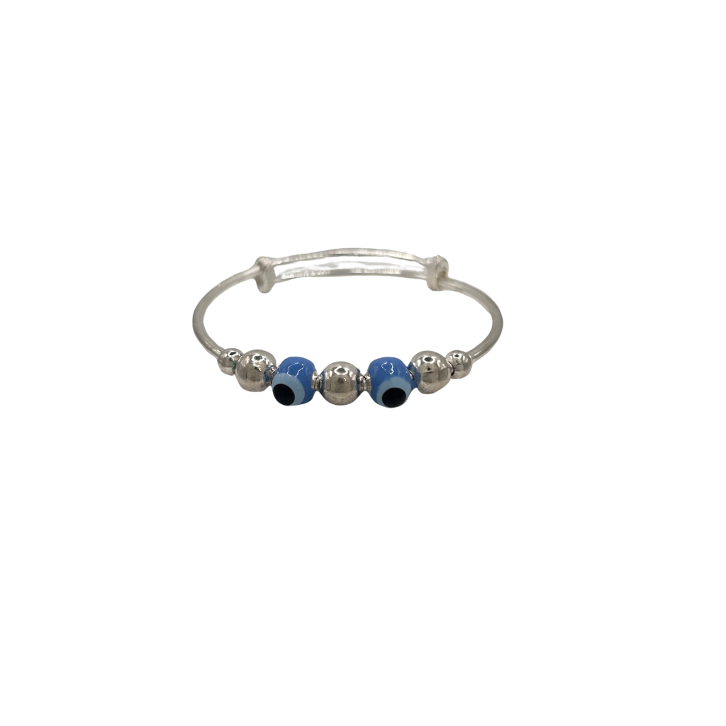 Blue Guardian Evil Eye 925 Silver Bangle