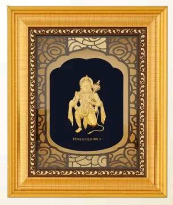 Hanumanji 24KT Gold Foil Wall Frame