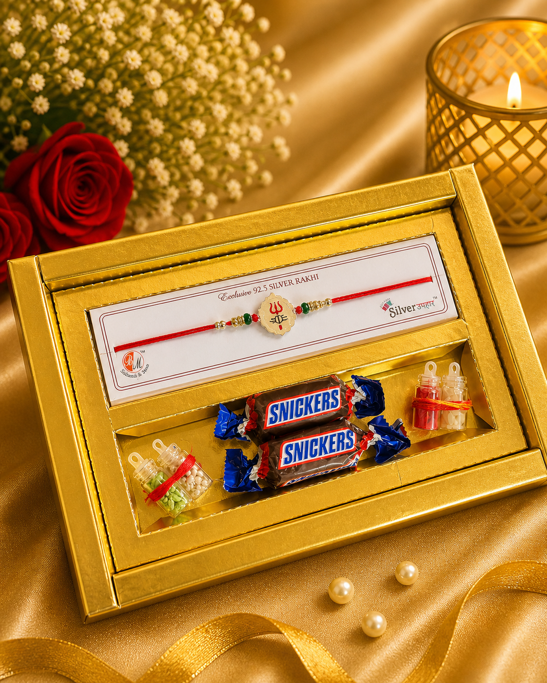 Trishul Divine Blessings Raksha Bandhan Pure 925 Silver Rakhi