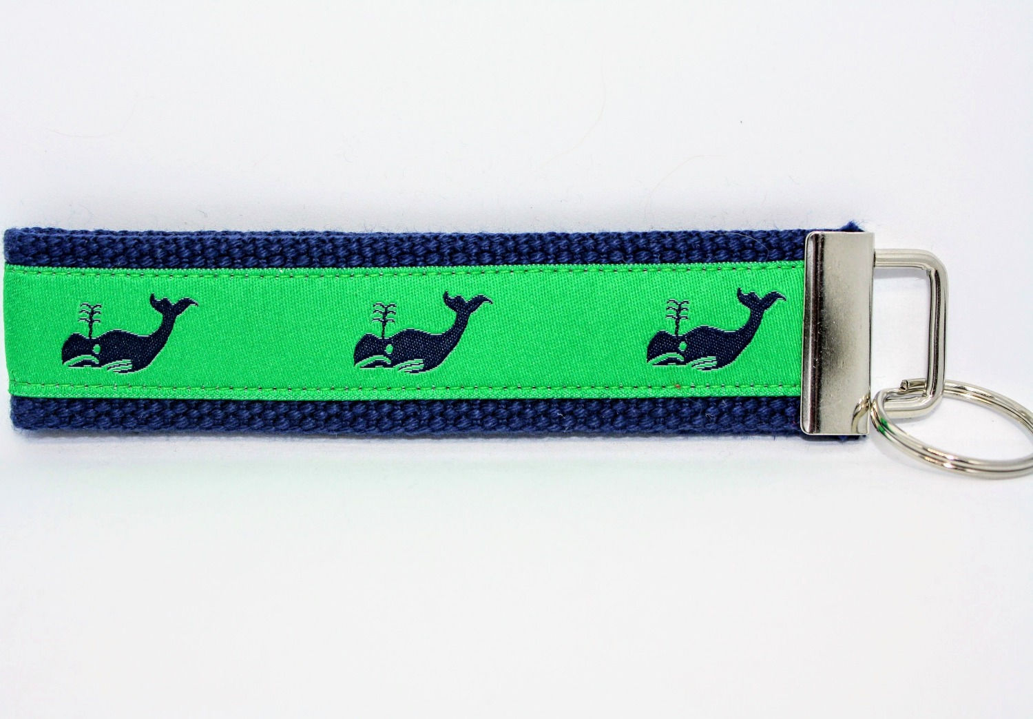 Navy Whales with Green on Navy