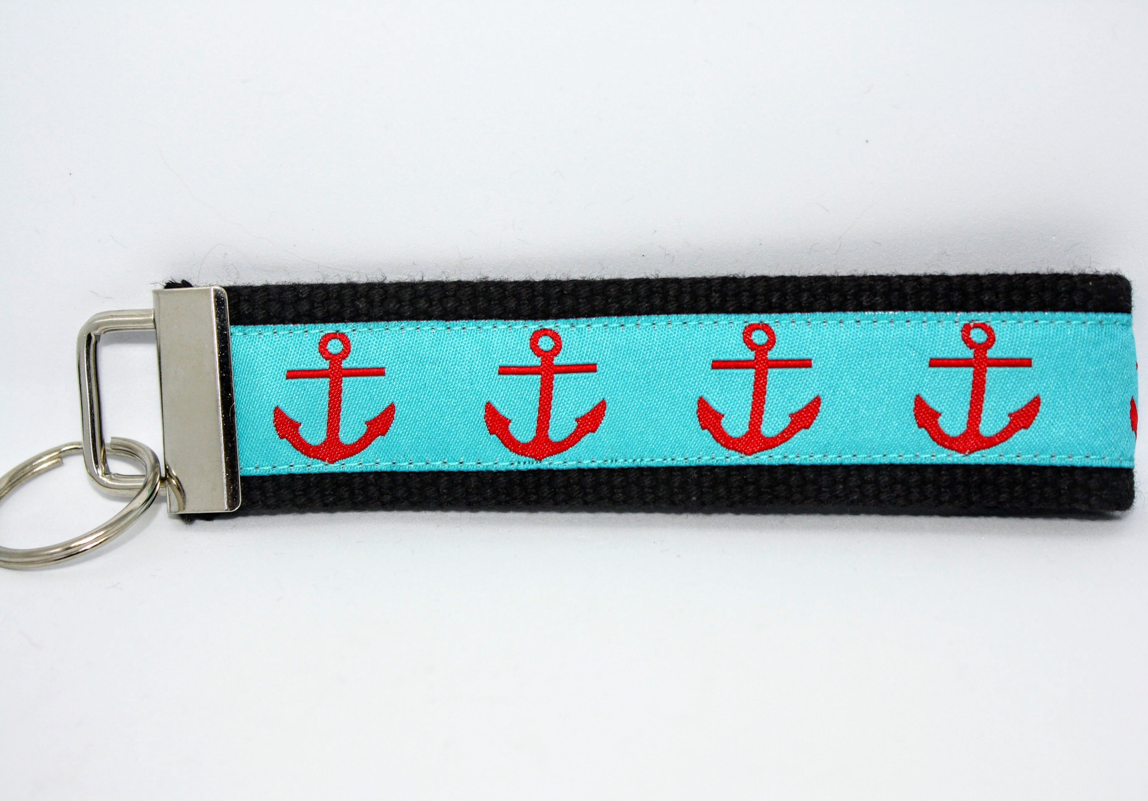 Red Anchor with Aqua on Black
