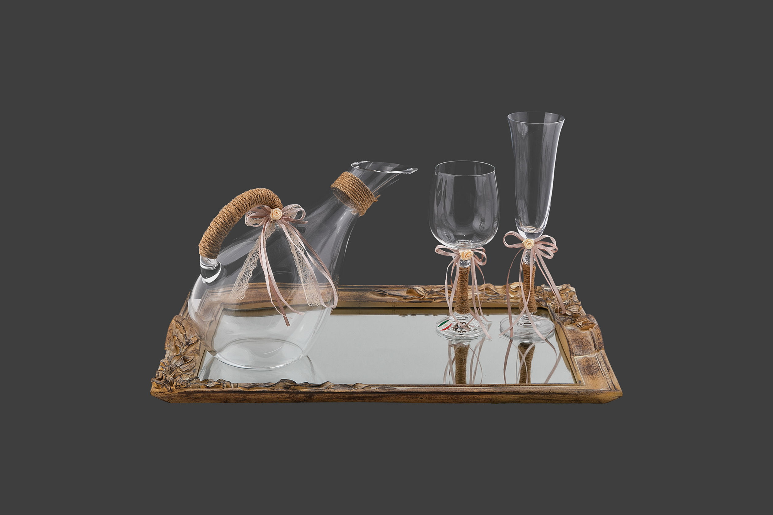 Σετ Καράφα-Ποτήρι Σε Απόχρωση Ξύλου