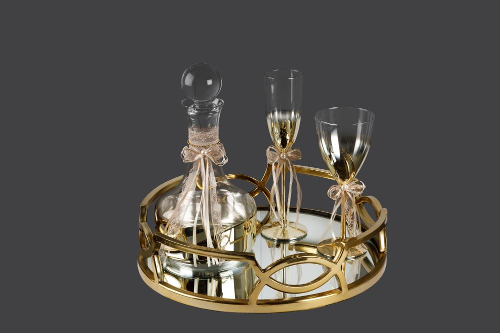 Γάμος - Σετ Καράφα - Ποτήρι Χρυσό