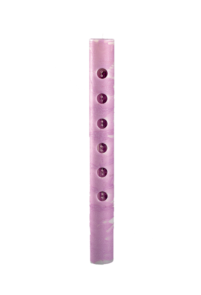 Λαμπάδα Γάμου Κερί Ανάγλυφο Με Τρύπες & Κρύσταλλα 15Χ140CM