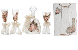 Σετ Δίσκος-Ποτήρι-Καράφα Γάμου