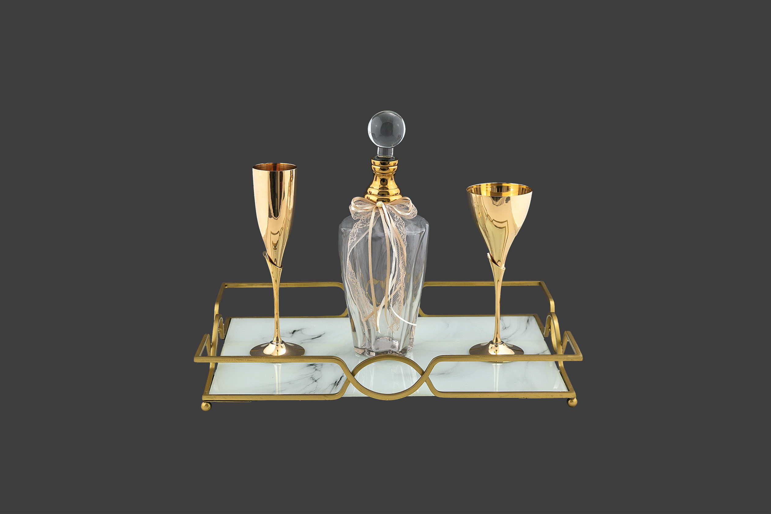 Σετ Καράφα-Ποτήρι Χρυσό