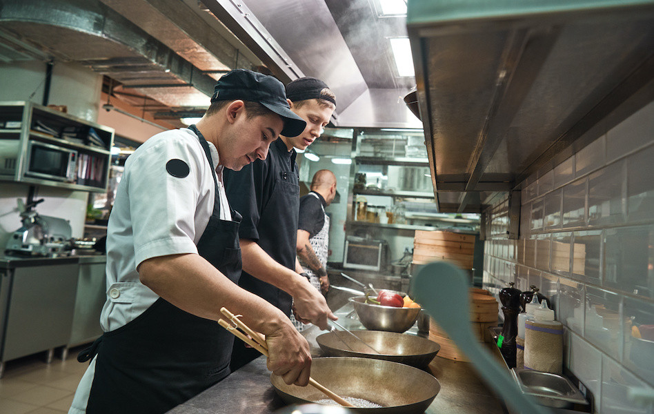 image of college training kitchen and restaurant