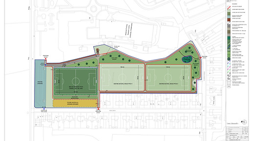 Proposed site plan for India Tyres Playing Field