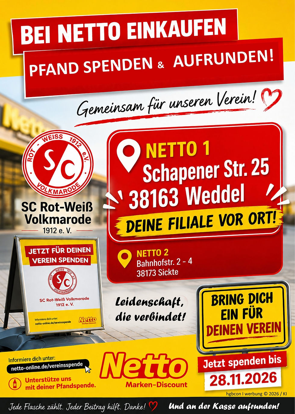 Bei Netto einkaufen - Pfand spenden und aufrunden!