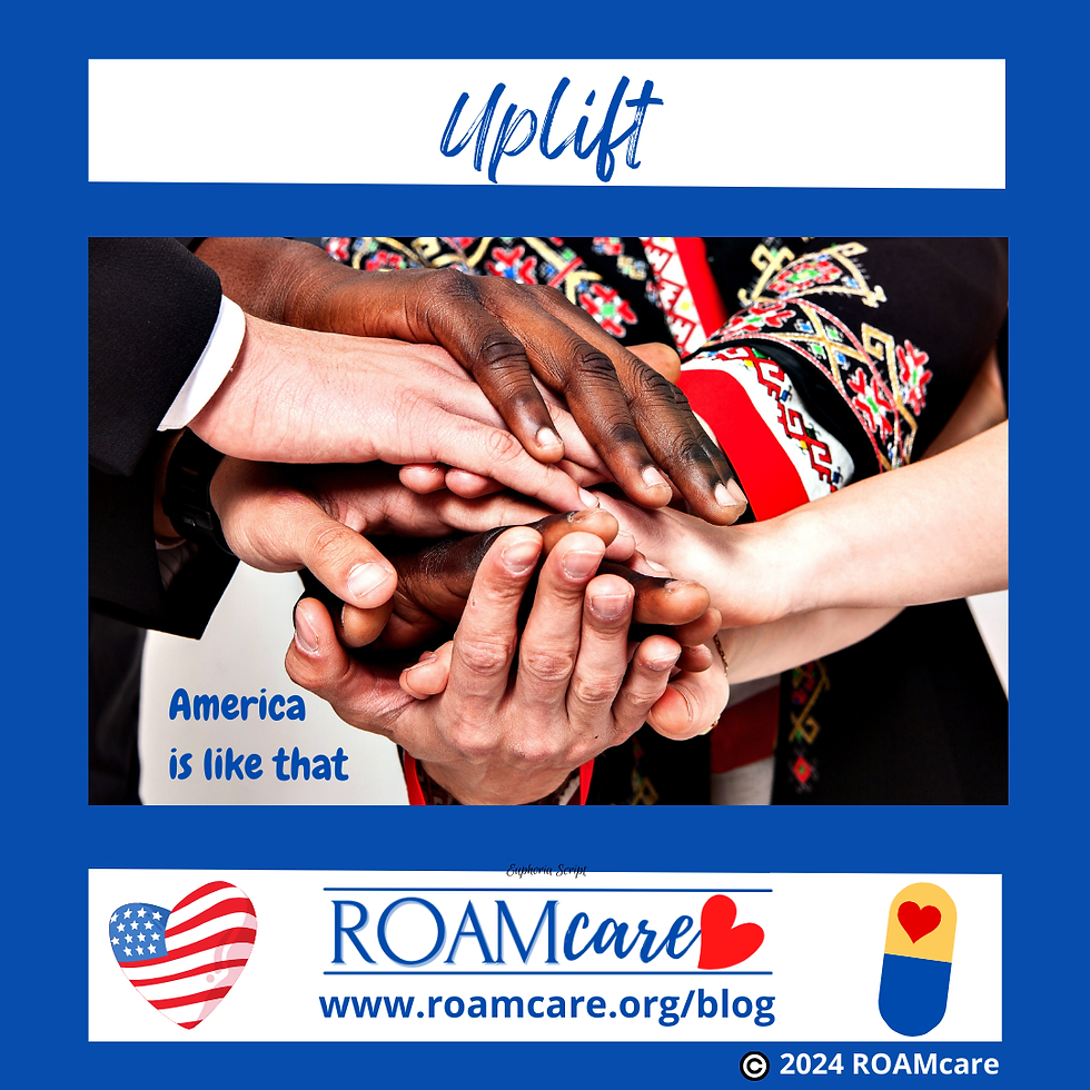 Many hands clasped