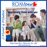 Family of four clapping and smiling on a sofa, text reads "Appreciate those with you."