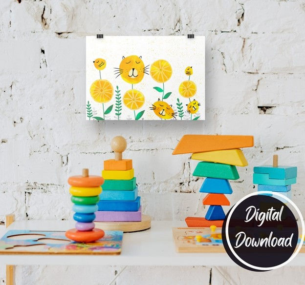 Thumbnail: Cute Lemon Morning Wall Art For Daycare /Lemon Morning Wall Art / Playroom Decor