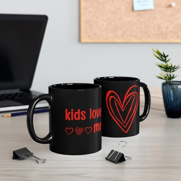 Thumbnail: Kids Love Me - 11oz Black Mug