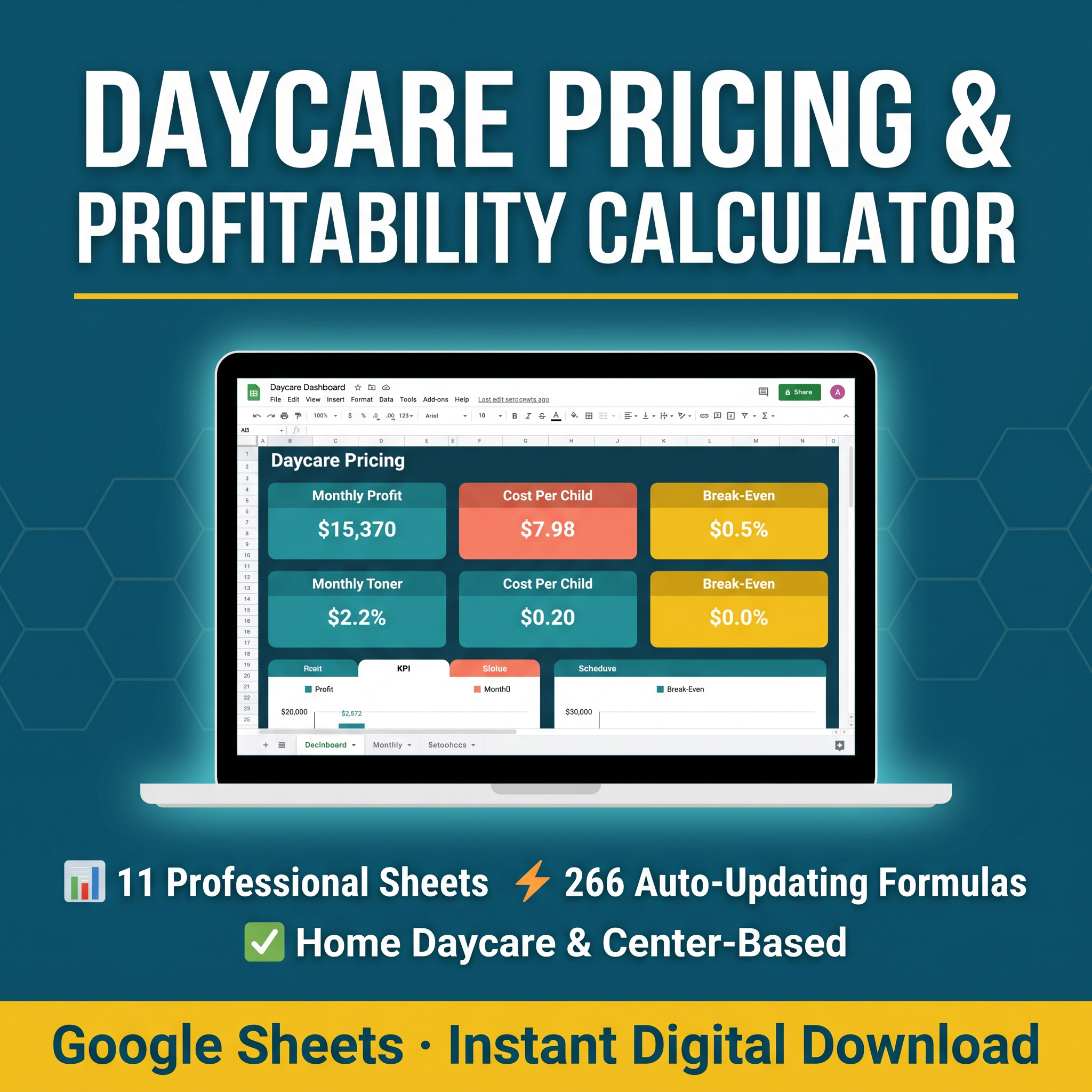 Daycare Pricing & Profitability Calculator – Google Sheets
