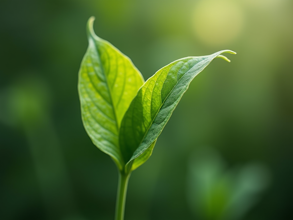 A symbolic close-up of a vibrant green leaf unfurling representing the growth and blooming of a daycare business.