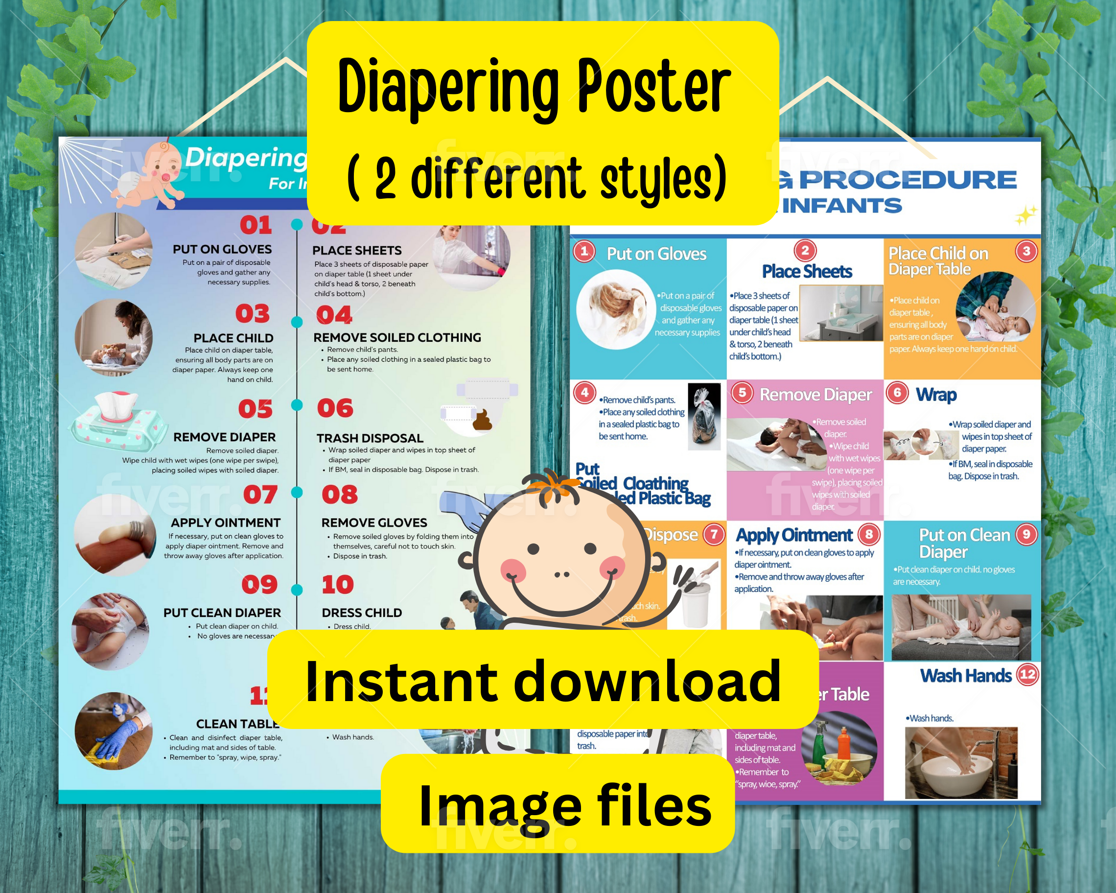 Step-by-Step Diapering Guide for Infants Digital Download | Stay Safe and Clean