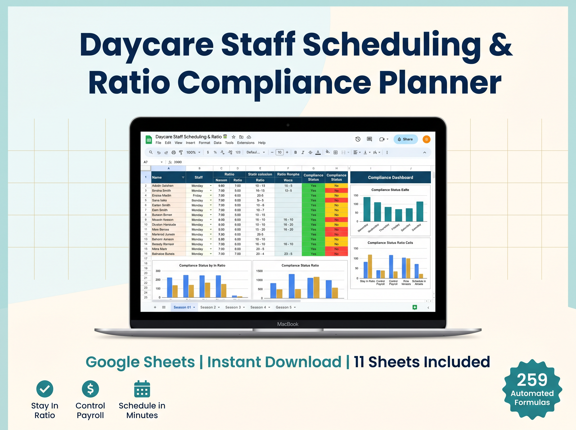 Daycare Staff Scheduling & Ratio Compliance Planner