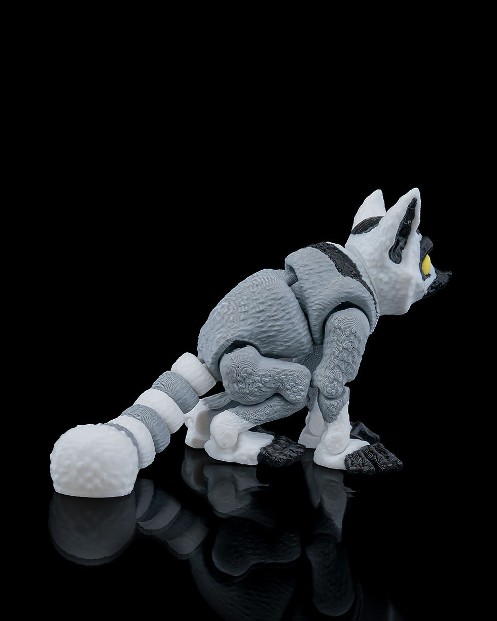 Thumbnail: Posable ring-tailed lemur figurine