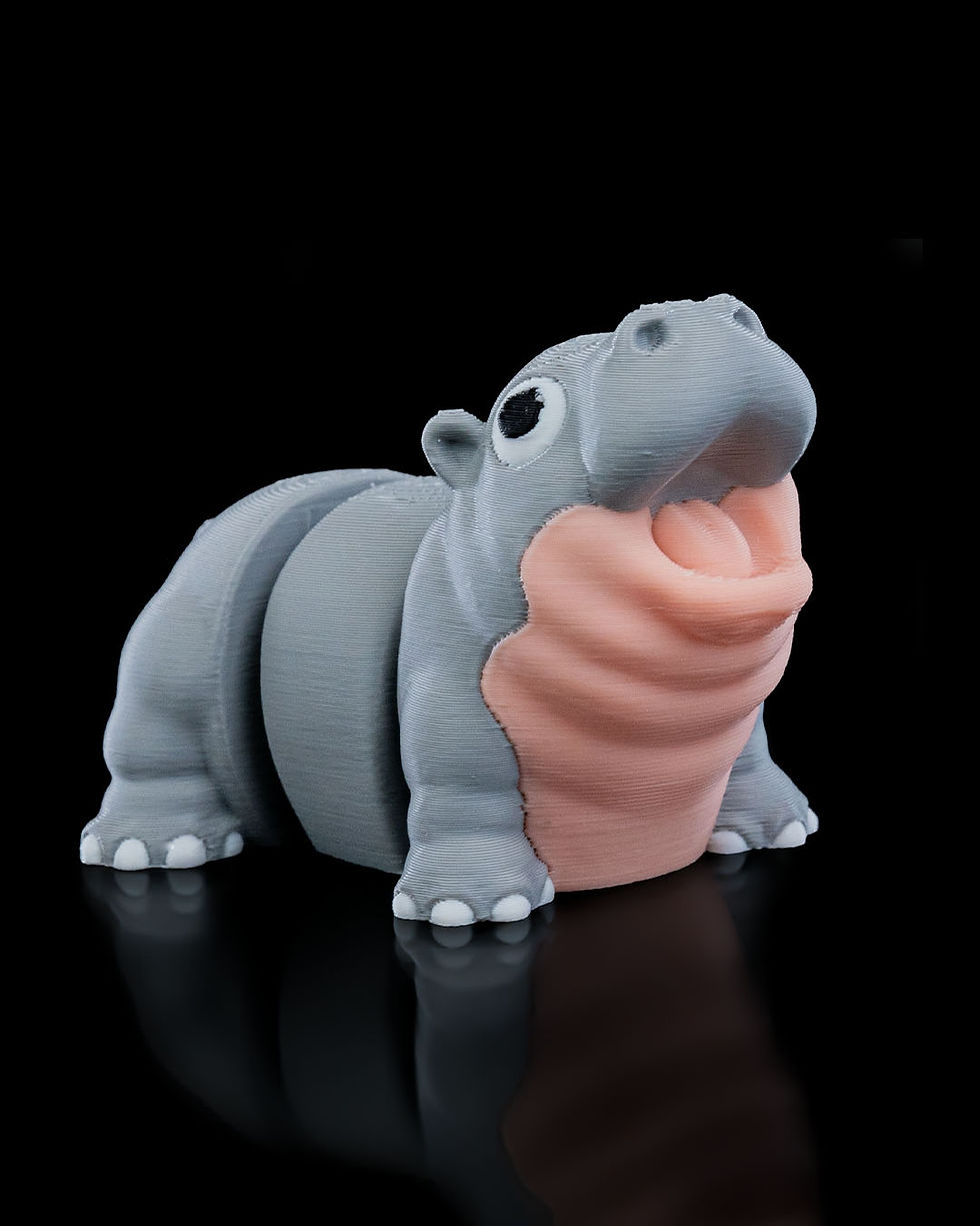 Thumbnail: Adorable 3D printed hippopotamus figurine