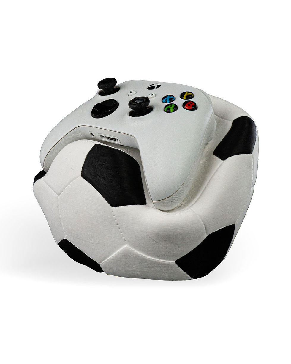 Thumbnail: White Xbox controller on soccer ball stand