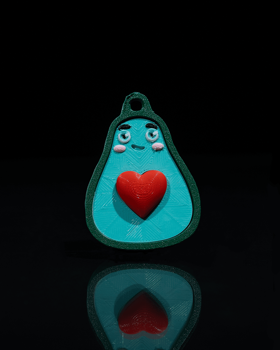 Thumbnail: Adorable 3D printed avocado charm with heart
