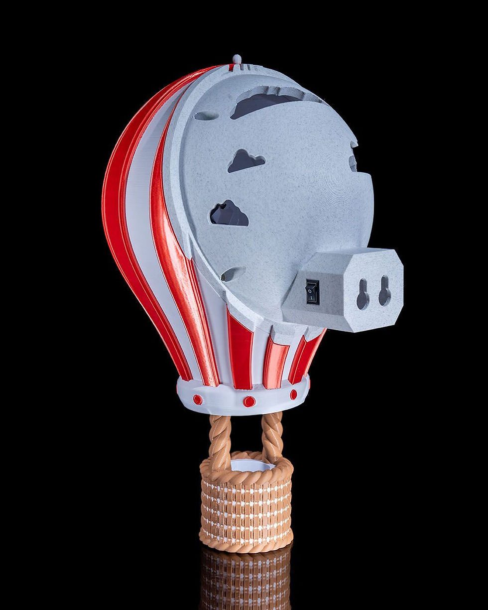 Thumbnail: Red and white hot air balloon 3D print model