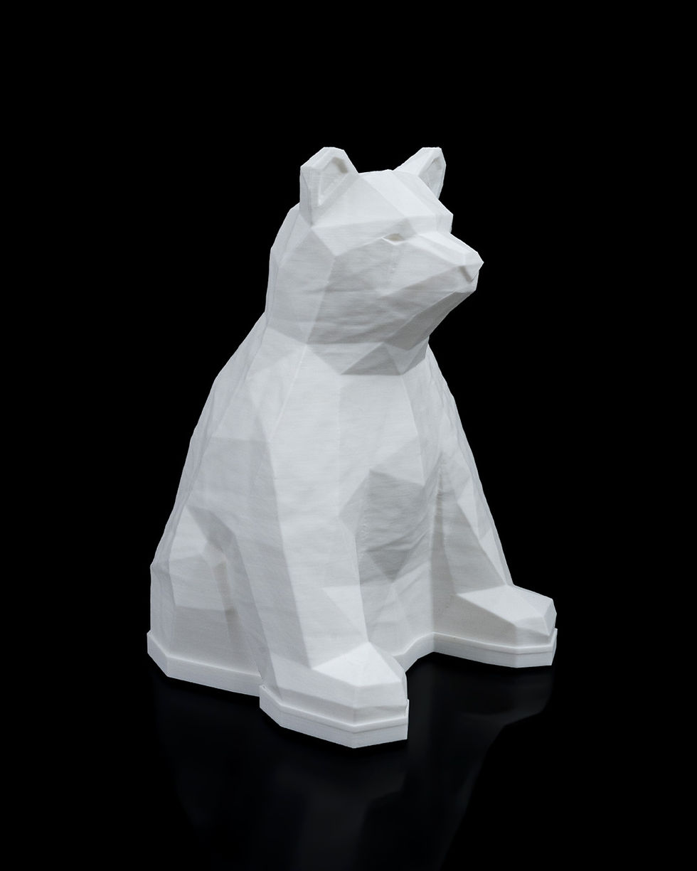 Minijatura: Low-poly 3D printed raccoon statue