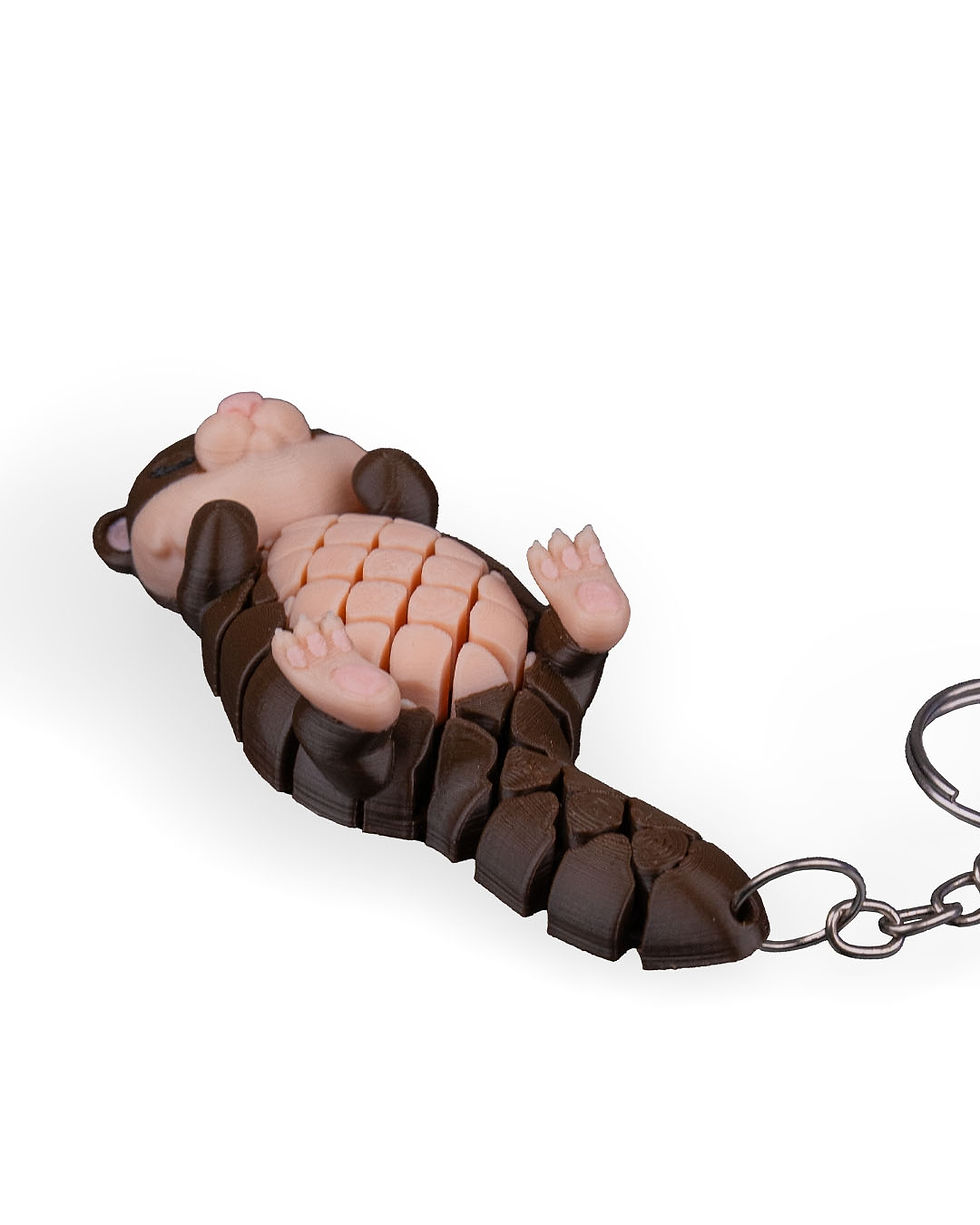Thumbnail: Brown 3D printed otter keychain