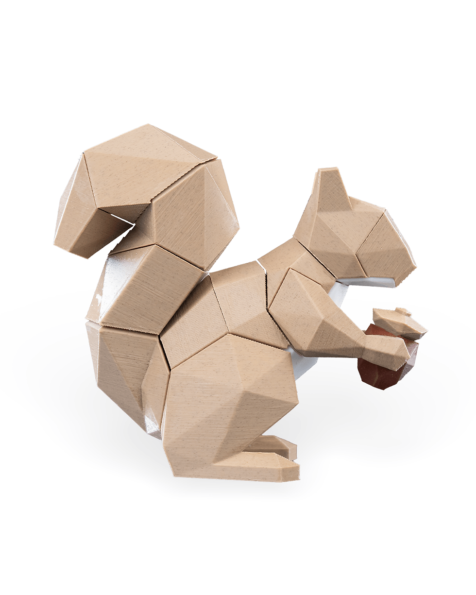 Thumbnail: Tan geometric squirrel figurine