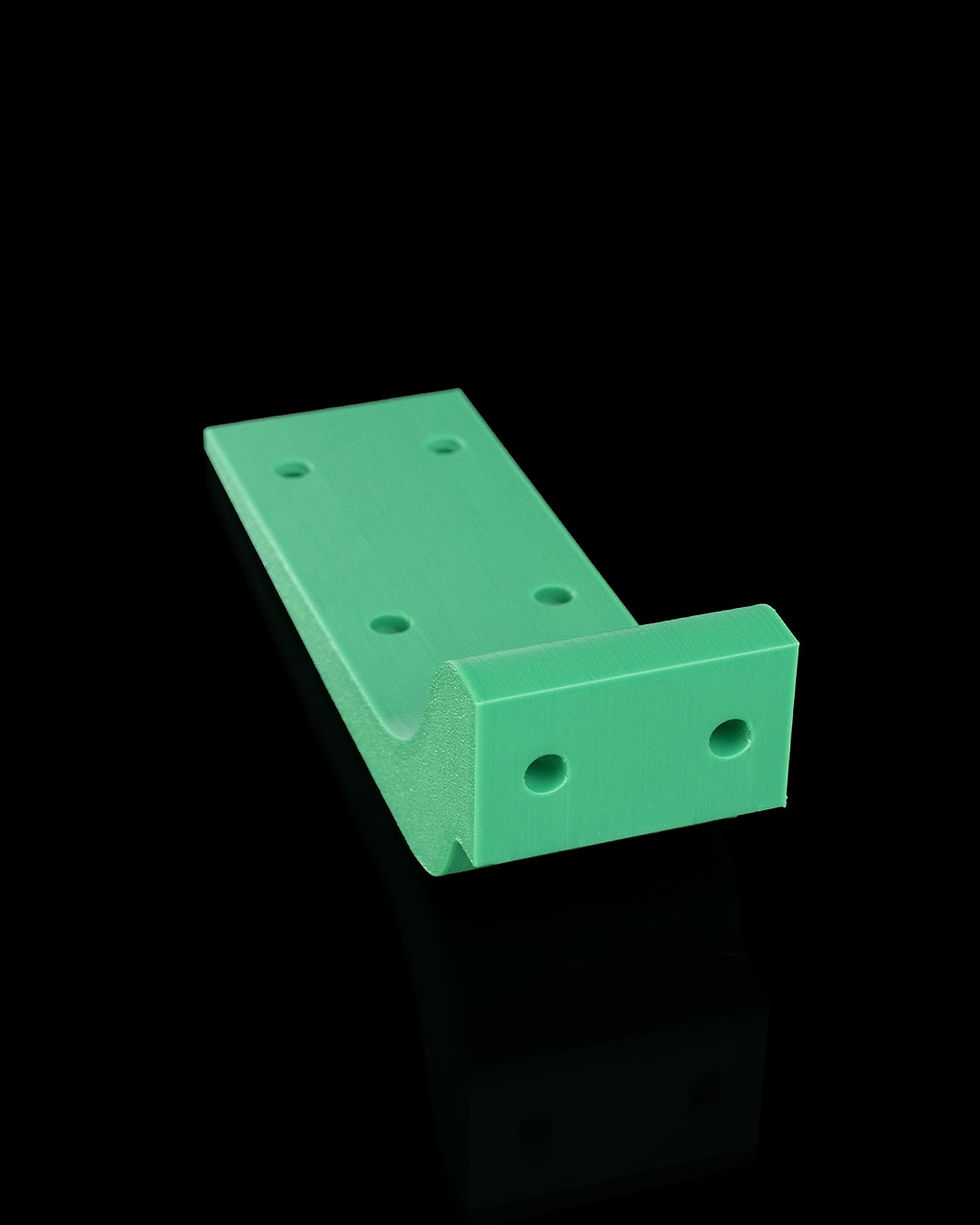 Thumbnail: Green plastic wall mount with holes