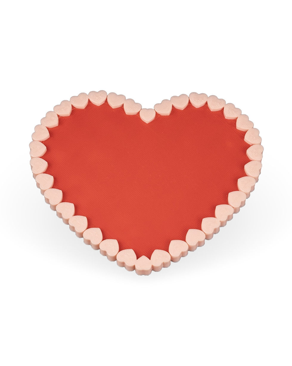 Thumbnail: Red heart-shaped tray with pink border
