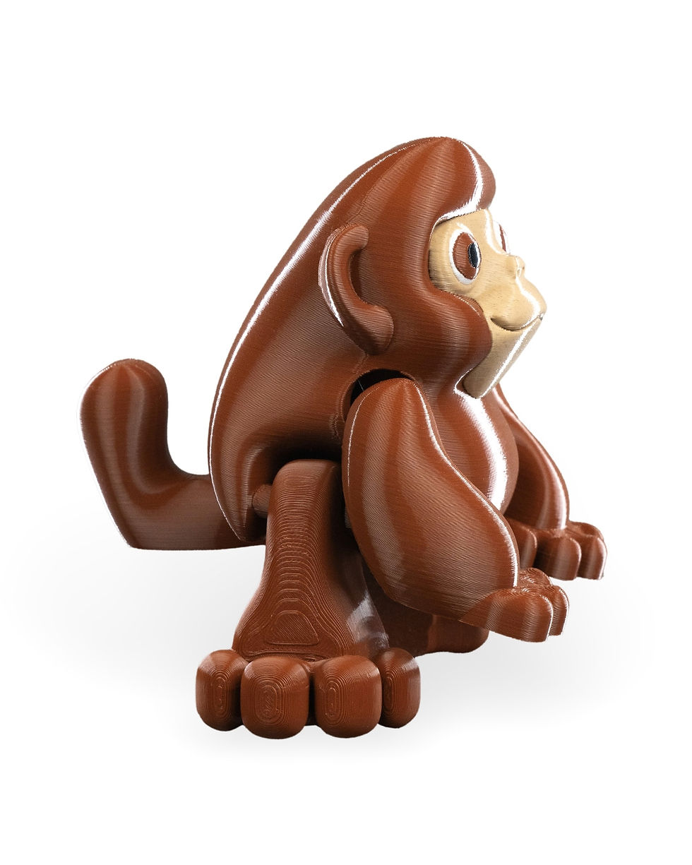 Miniature : Brown orangutan toy, 3D printed